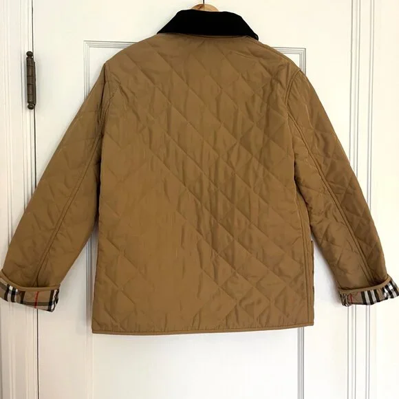 Like New! Quilted Barn Jacket with Corduroy Collar and Plaid Lining | Size XS-S - Picture 5 of 10